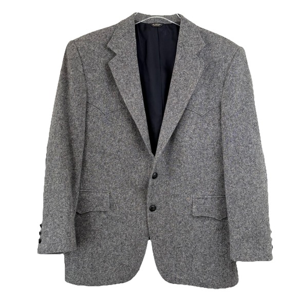 VTG Pagano West‎ Blazer Men 42S Rainbow Tweed Western Elbow  USA Cowboy USA 80s - Picture 1 of 16